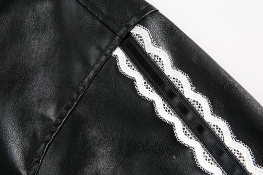 Chaqueta de Solapa Negra con Encaje y Bordado Love Number para Mujer - Image 10