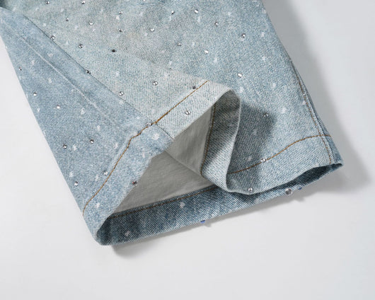 Shorts de Mezclilla con Cinturón Brillante Estilo Ins - Image 32