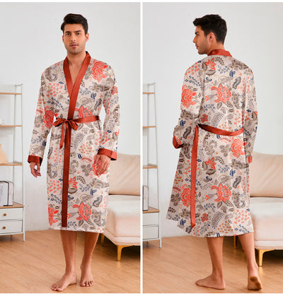 Bata Estampada para Hombre con Mangas Largas y Pantalón Corto - Image 19