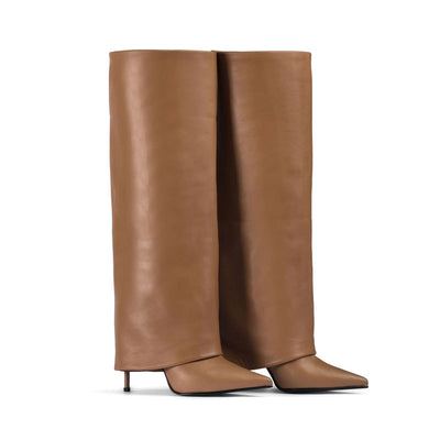 Botas Stiletto Altas Talla Grande con Punta Afilada y Medias Integradas - Image 23