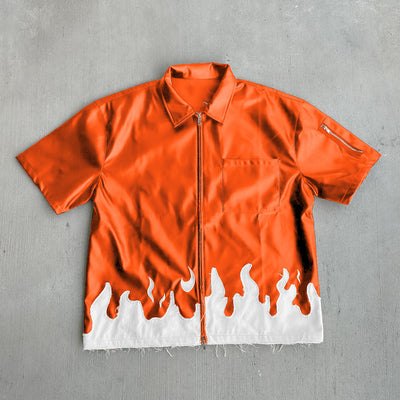 Chamarra Urbana Patchwork Contraste Hip Hop Unisex con Cierre - Image 13