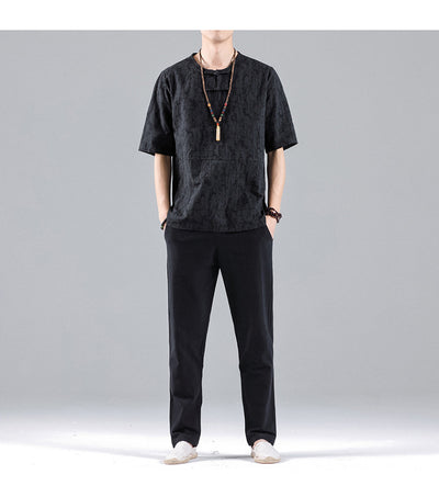 Camiseta Retro Jacquard Cuello Redondo para Hombre - Image 21