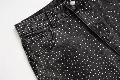 Pantalones Jeans Rectos Anchos con Detalles de Strass - Diseño Casual Moderno - Image 10