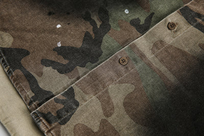 Camisa Hombre Camuflaje Vintage con Efecto Tinta Desgastada - Image 9
