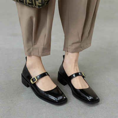 Zapatos Planos de Punta Cuadrada con Botones para Mujer - Image 27