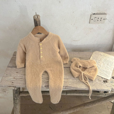 Pijama Enterizo Bebé Invierno Peluche Oso con Pies - Image 28