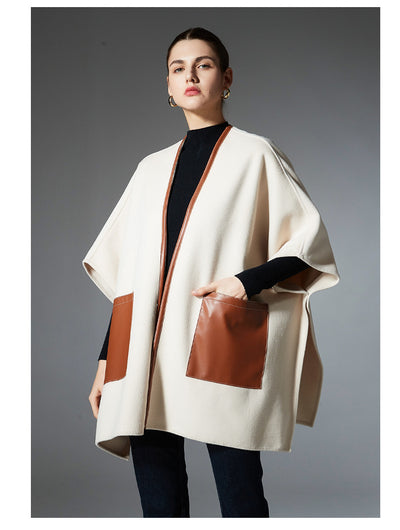 Chal Cruzado de Cuero Crema para Otoño e Invierno - Image 14