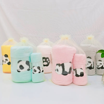 Fundas de Panda Bordado en Terciopelo Coral - Suave y Absorbentes - Image 17
