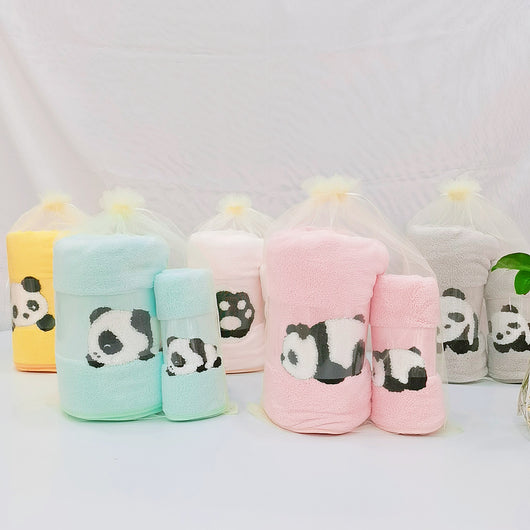 Fundas de Panda Bordado en Terciopelo Coral - Suave y Absorbentes - Image 17