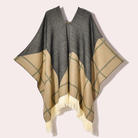 Poncho Denim Estilo Western con Flecos - Abrigo Cálido Unisex para Exteriores - Image 53