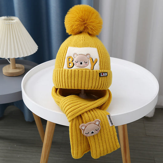 Gorro y Bufanda Tejida para Bebé - Conjunto Osito Calientito - Image 15