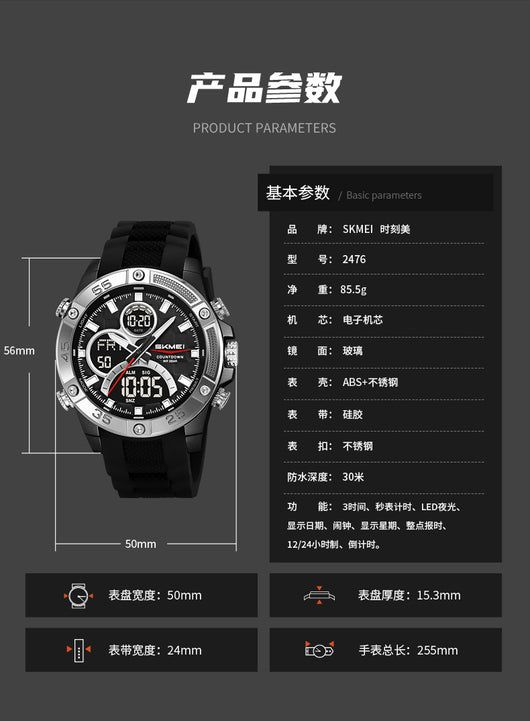 Reloj Digital Multifuncional Resistente al Agua para Hombre - Image 11