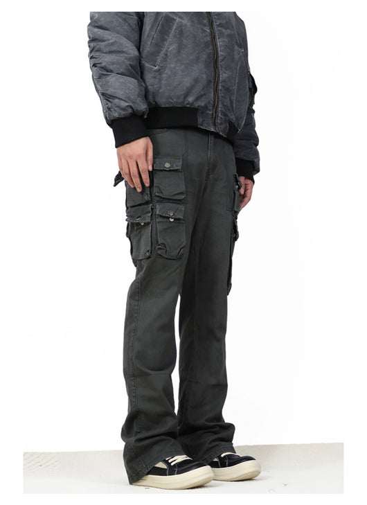Pantalón de Trabajo Versátil con Múltiples Bolsillos y Corte Acampanado - Image 19