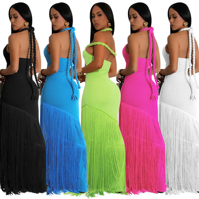 Vestido Tubo Escotado con Detalles de Borlas - Image 19