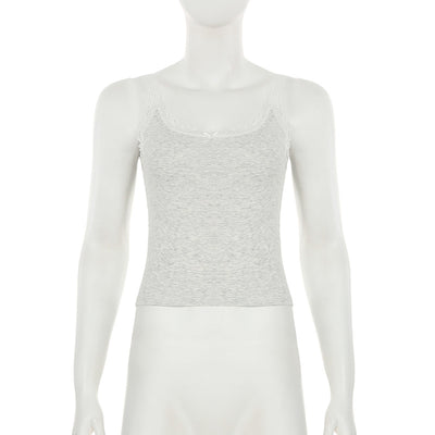 Chaleco Ajustado con Lazo de Encaje Dulce y Picante - Estilo Urbano Cuello en U - Image 24