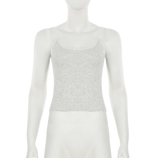 Chaleco Ajustado con Lazo de Encaje Dulce y Picante - Estilo Urbano Cuello en U - Image 24
