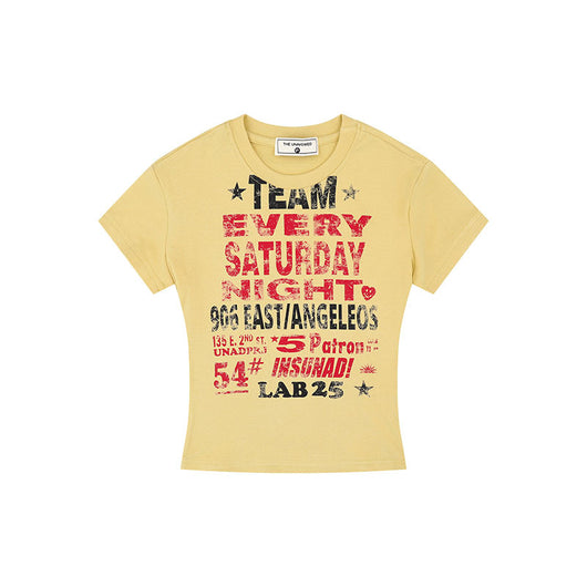 Playera Retro Casual con Estampado de Letras para Mujer - Image 12