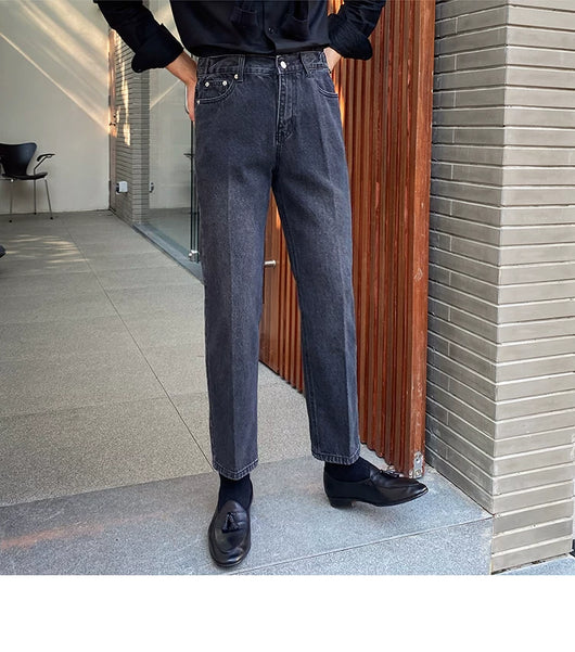 Jeans Slim Fit Estilo Retro Británico para Hombre - Image 73
