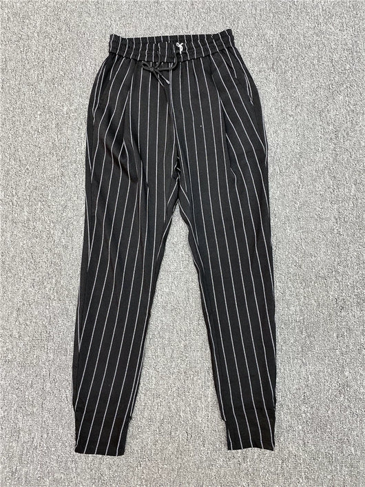 Pantalones Casuales Slim Fit Hombre con Rayas Verticales para Primavera y Verano - Image 53