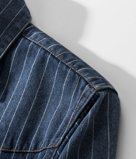 Camisa Denim a Rayas con Efecto Vintage Desgastado - Image 47