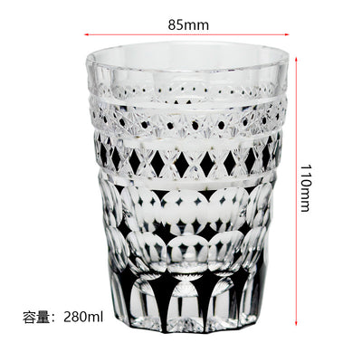 Vaso de Cristal Tallado a Mano Estilo Japonés para Whiskey y Jugos - Image 9