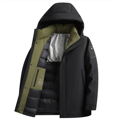Chaqueta Impermeable con Capucha de Plumón de Pato Blanco - Image 12