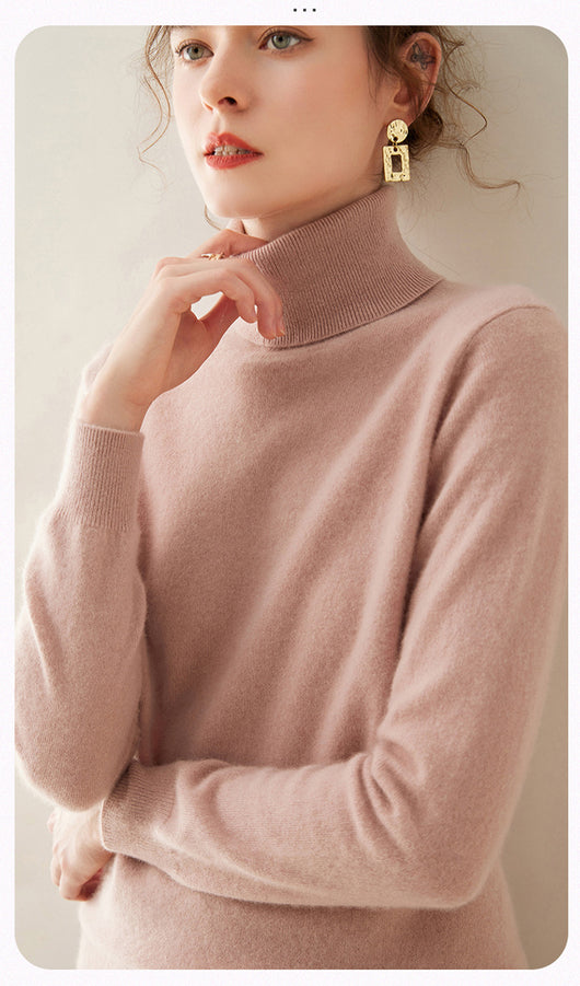 Suéter Cuello Alto de Cachemira Pura para Mujer - Image 41