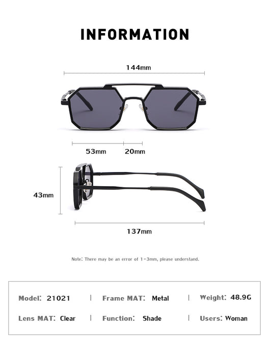 Gafas de Sol Steampunk Marco Poligonal Compacto - Image 19