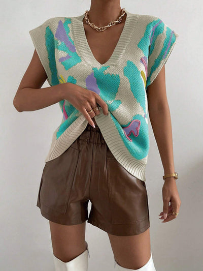 Chaleco Tejido Cuello V con Jacquard de Hilo - Image 19