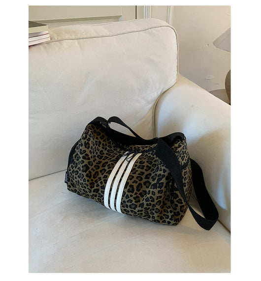 Bolso Mensajero Deportivo Estampado Leopardo Gran Capacidad - Image 13