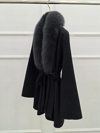 Abrigo Reversible de Cashmere y Piel de Zorro Midi para Invierno - Image 19