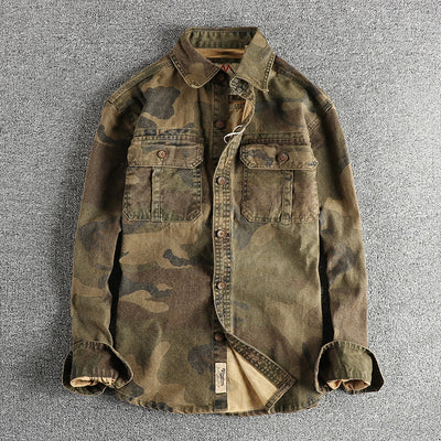 Chaqueta Cargo Camuflaje Retro para Hombre con Bolsillos Funcionales - Image 12