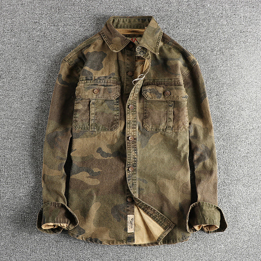 Chaqueta Cargo Camuflaje Retro para Hombre con Bolsillos Funcionales - Image 12