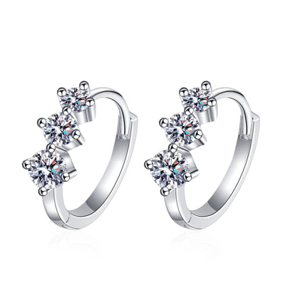 Aretes de Plata Esterlina 925 con Moissanita - Diseño Elegante Chapado en Platino - Image 9