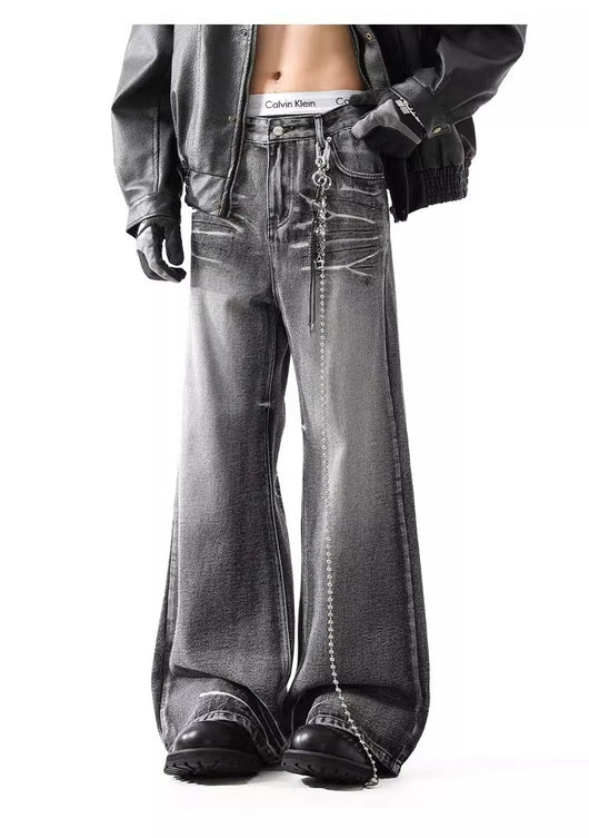 Jeans Micro Acampanados Desgastados con Efecto Rayo - Image 19