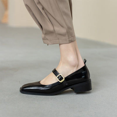 Zapatos Planos de Punta Cuadrada con Botones para Mujer - Image 29