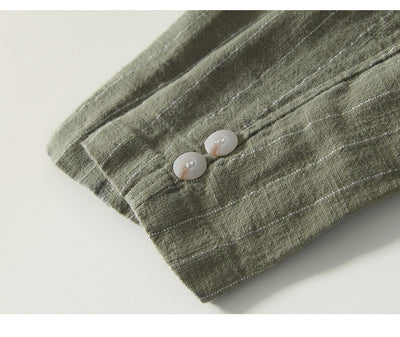 Traje Suelto de Ramio a Rayas Vintage para Primavera y Otoño - Image 17