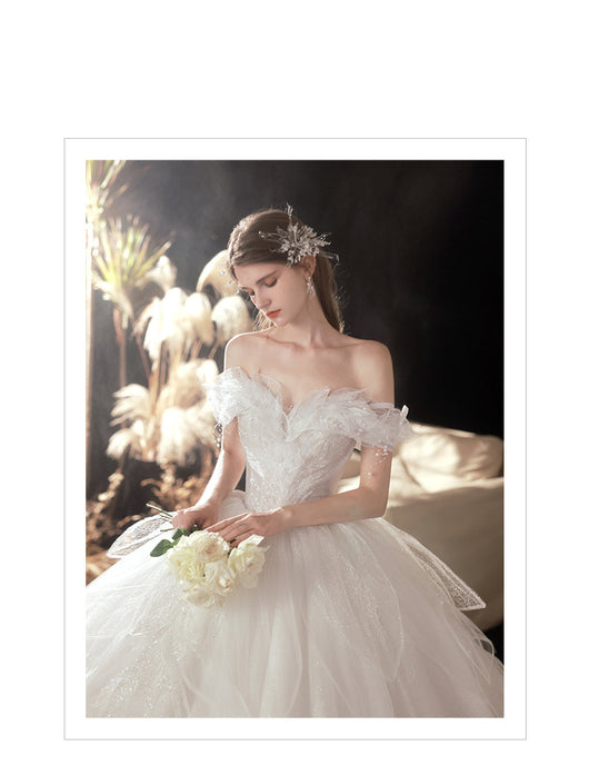 Vestido de Novia Blanco Marfil con Cielo Estrellado y Falda Voluminosa Estilizadora - Image 10