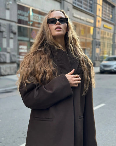 Abrigo de Lana con Flecos para Mujer - Estilo Urbano - Image 12