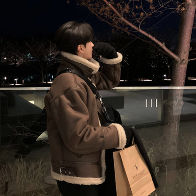 Abrigo de Invierno para Hombre con Lana de Cordero Integrada y Algodón Acolchado Reforzado - Image 38