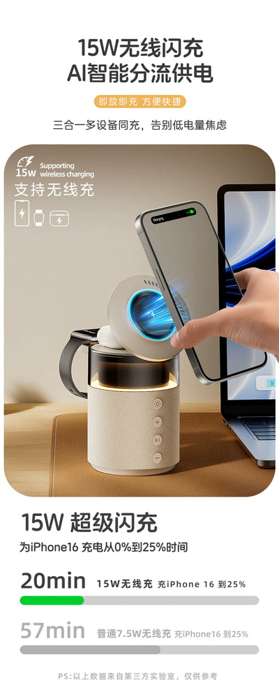 Cargador Inalámbrico con Parlante Bluetooth 2 en 1 - Regalo Perfecto - Image 14