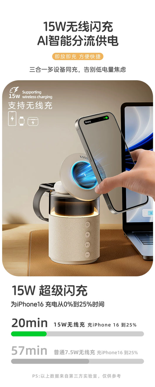 Cargador Inalámbrico con Parlante Bluetooth 2 en 1 - Regalo Perfecto - Image 14