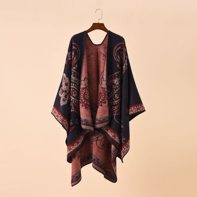 Poncho Cuadros Elegante para Viajes Invierno - Abrigo Cálido y Sofisticado - Image 35