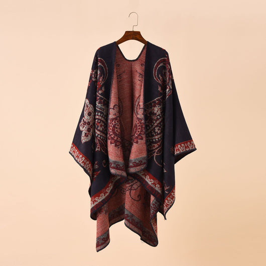 Poncho Cuadros Elegante para Viajes Invierno - Abrigo Cálido y Sofisticado - Image 35