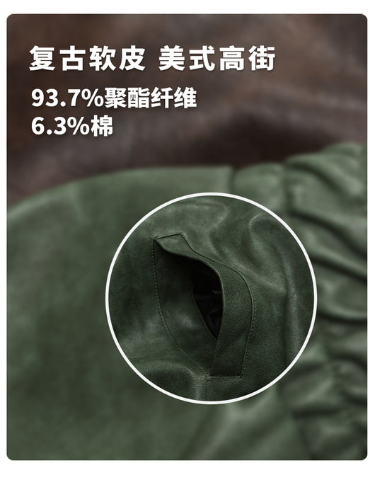 Chaqueta de Cuero PU Suelta y Moderna para Motociclista - Image 15