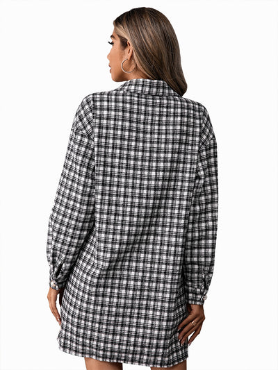 Chaqueta Camisa Cuadros Clásica de Largo Medio - Image 15