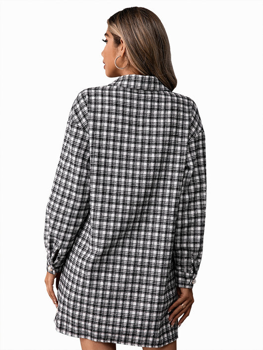 Chaqueta Camisa Cuadros Clásica de Largo Medio - Image 15