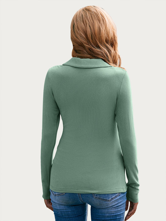 Blusa Slim Cuello V Manga Larga Kenji - Prenda Base Essencial - Image 12