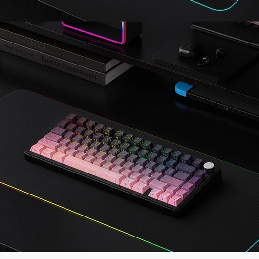 Tapa de Tecla Rosa Negra con Efecto Luminoso Agrietado Bicolor - Image 13