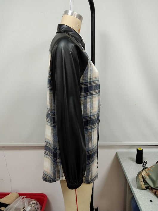 Chaqueta Casual de Cuadros con Paneles Sueltos y Bolsillos Dobles - Image 28